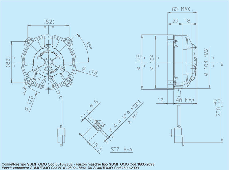 SPAL 4" Paddle Blade Slim 12v Pull Fan - VA32-A101-62A