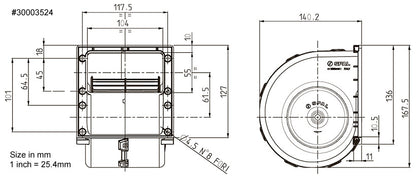 SPAL RAV3 Single Speed 12v Blower Assembly - 010-A70-74D