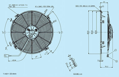 SPAL 12" High Performance Paddle Blade 24v Pull Fan - VA34-BP70/LL-36A