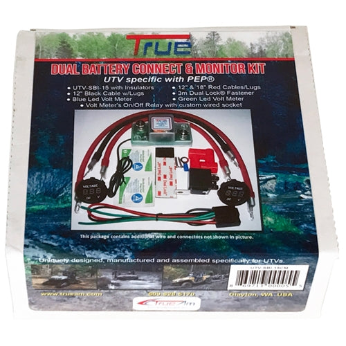 True Dual Battery Smart Isolator 12v Relay Kit for UTV/ATV with Meters