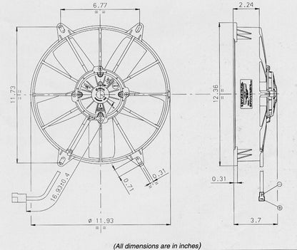 SPAL 11" High Performance 12v Push Fan - VA03-AP70/LL-37S